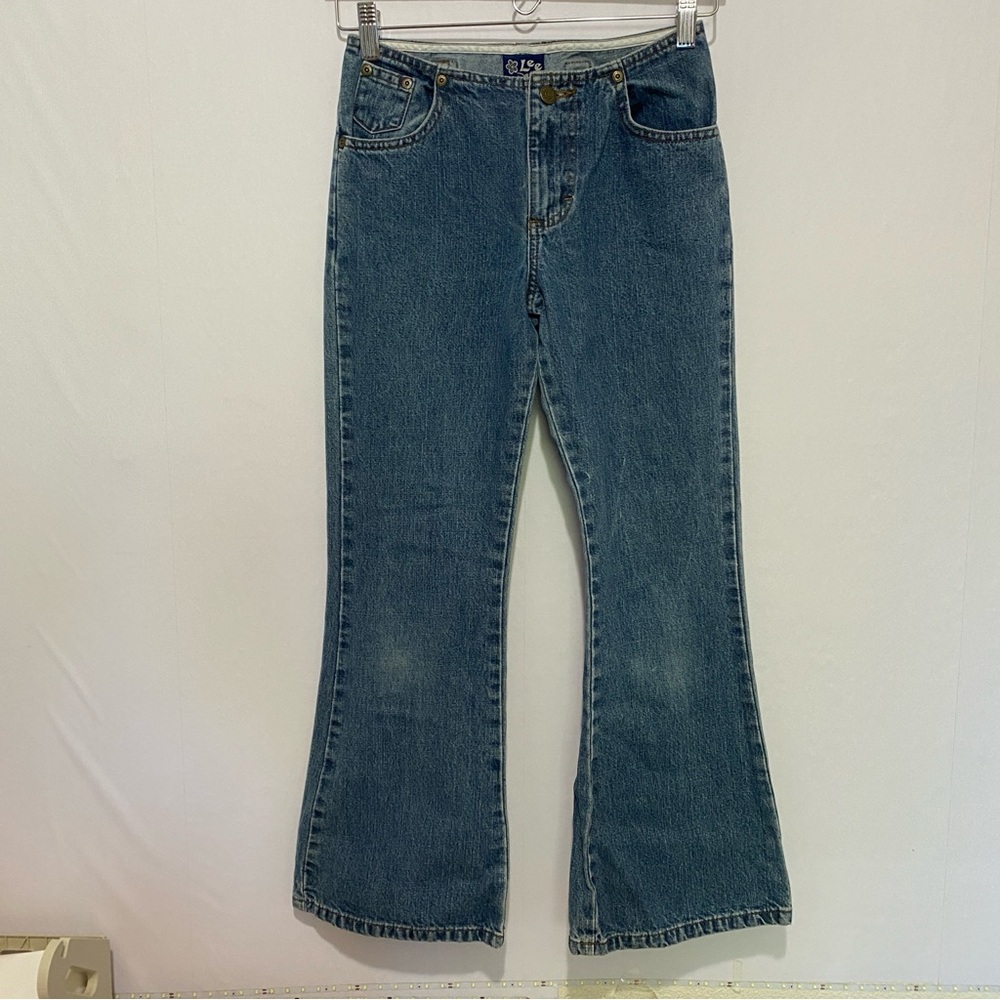 Vintage Lee Women's Flare Jeans Size 0 Low-rise Y2K Cotton Bootcut‎